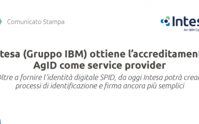 Intesa (IBM Group) secures AgID accreditation as a service provider