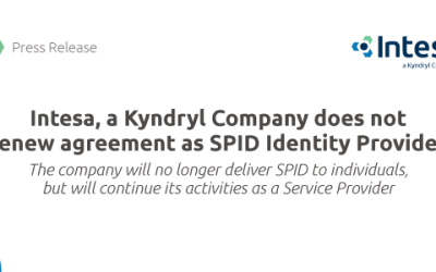 Intesa, a Kyndryl Company does not renew agreement as SPID Identity Provider